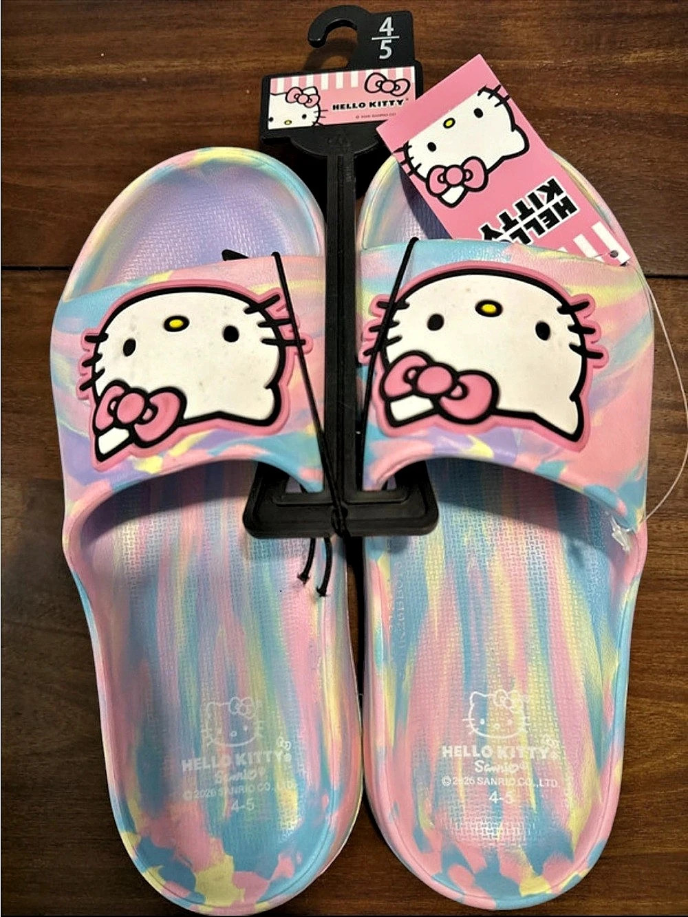 Hello Kitty slide sandals Pink Blue Slides Baby 4/5 NWT